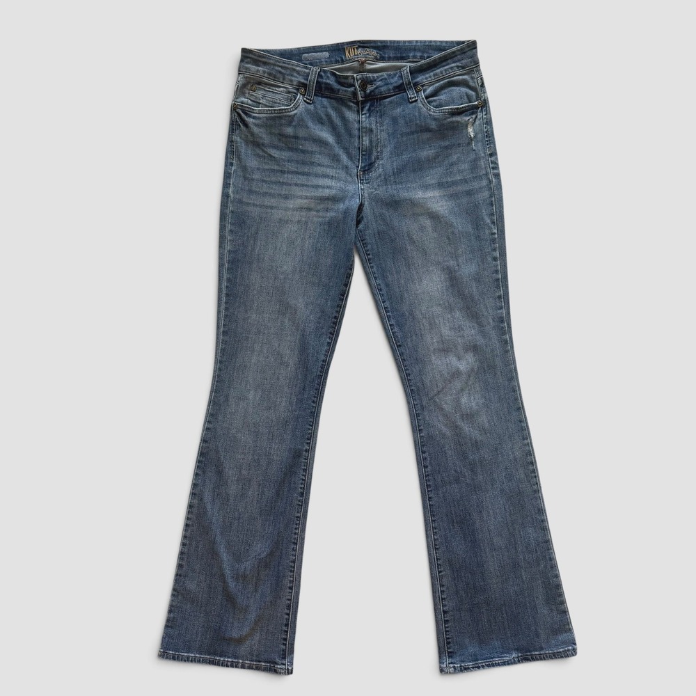 Kut from the Kloth Natalie Bootcut Jeans Medium Wash Flap Pocket KP1549MA4R 14